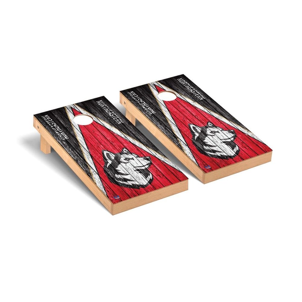 Northeastern Cornhole Boards, 2x4 Premium Corn Hole Board Set, Officially Licensed Cornhole Boards, Comes with (2) Boards, (8) Bags, (1) Carrying Case & LED Hole Lights