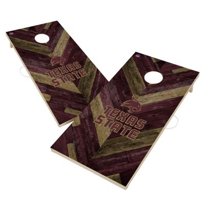 Texas State Cornhole Boards, 2x4 Regulation Corn Hole Board Set, Officially Licensed Cornhole Boards, Comes with (2) Boards, (8) Bags, (1) Carrying Case & LED Hole Lights