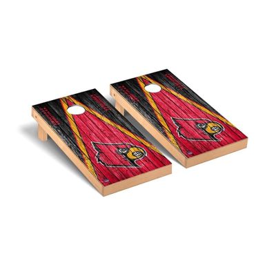 Louisville Cornhole Boards, 2x4 Premium Corn Hole Board Set, Officially Licensed Cornhole Boards, Comes with (2) Boards, (8) Bags, (1) Carrying Case & LED Hole Lights