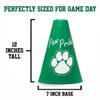 Anderson's Exclusive Green and White Paw Pride Shaker Pom Poms Megaphone Noisemaker Set School Spirit Cheerleader Sports Fan Football Homecoming Squad Team Party Dance Club Pack of 48 view 2