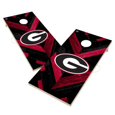 Georgia Cornhole Boards, 2x4 Regulation Corn Hole Board Set, Officially Licensed Cornhole Boards, Comes with (2) Boards, (8) Bags, (1) Carrying Case & LED Hole Lights