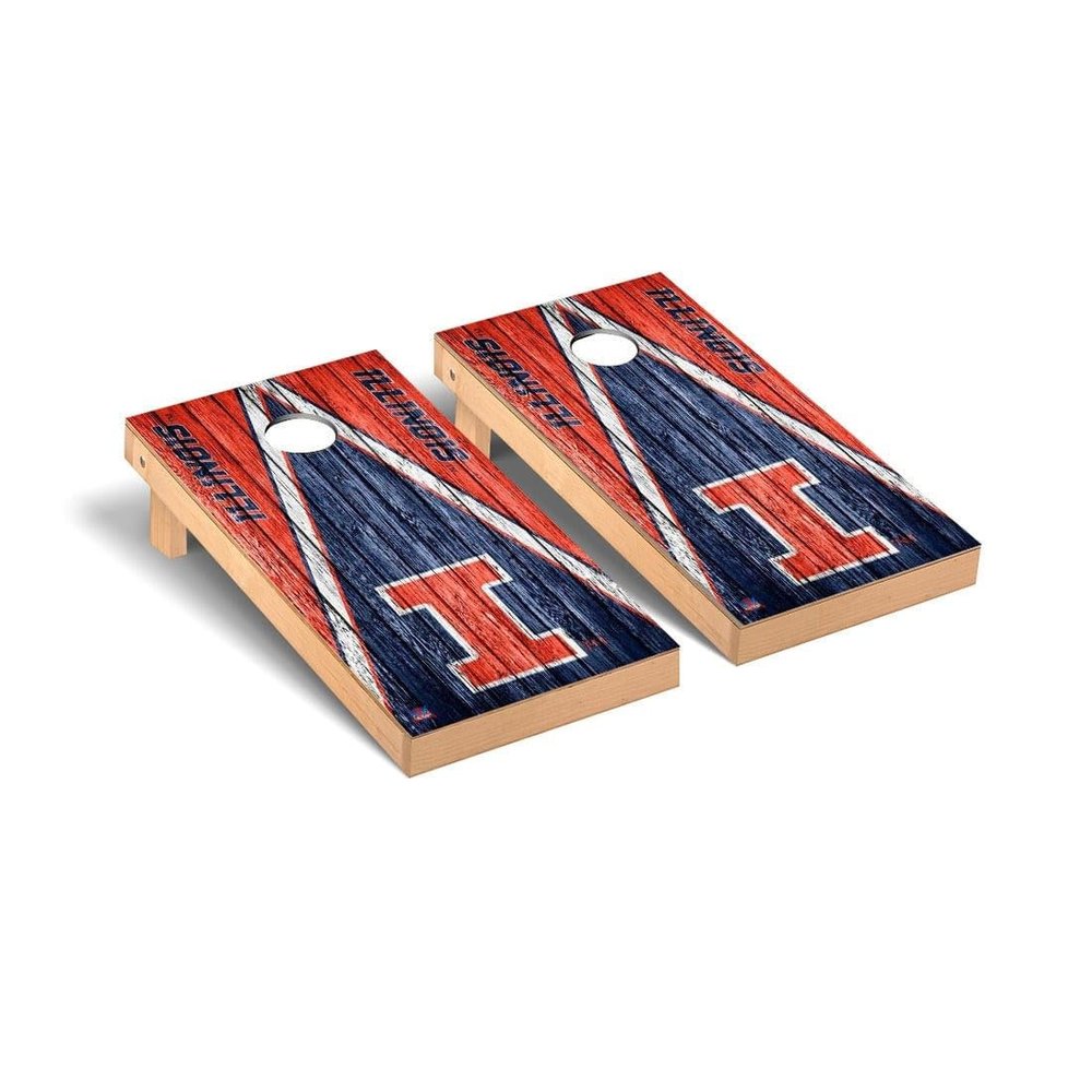 Illinois Cornhole Boards, 2x4 Premium Corn Hole Board Set, Officially Licensed Cornhole Boards, Comes with (2) Boards, (8) Bags & LED Lights