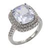Guangstar Women's Cubic Zirconia Cocktail & Statement Rings, Size 7, Clear view 1