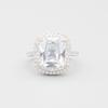 Guangstar Women's Cubic Zirconia Cocktail & Statement Rings, Size 7, Clear view 2