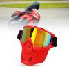 Alomejor Motorcycle Skull Goggle Face Cover Off Road Cycling Windproof Helmet Goggles Glasses with Face Cover(Red Frame Red Lens) view 4