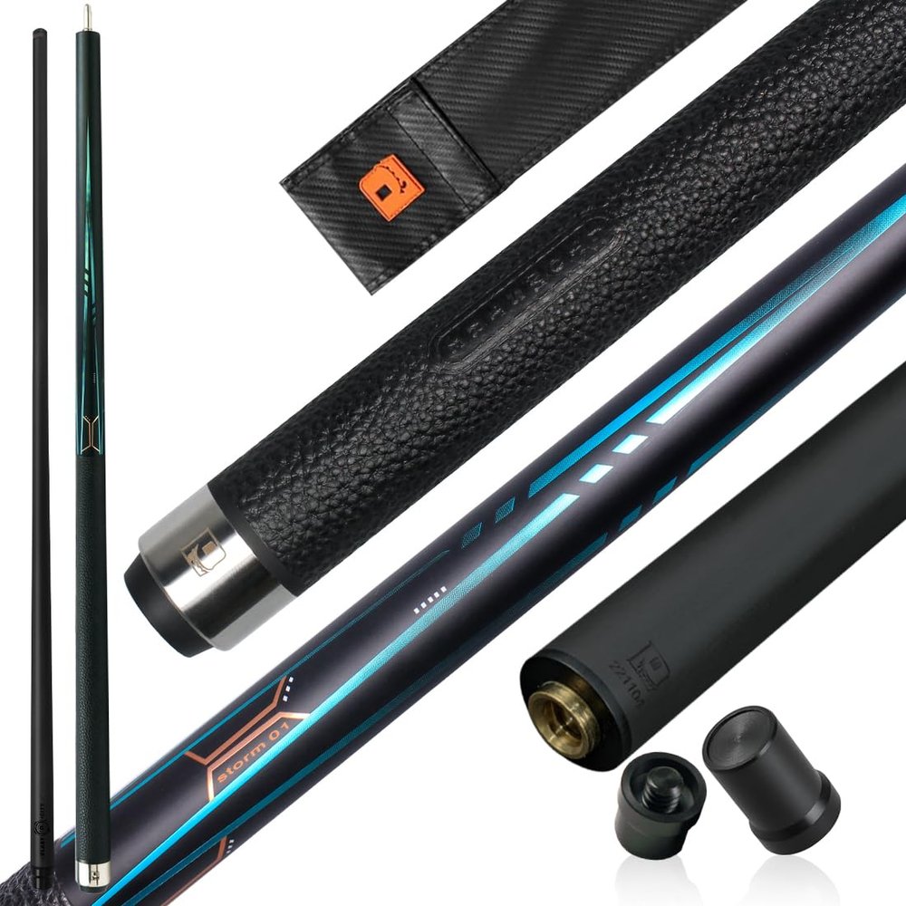 YEUEK Little Monster Mechanical Storm Black Technology Carbon Fiber Pool Cue Billiard Stick Uni-loc Pin 12.5mm Tip Professional Billiard Stick