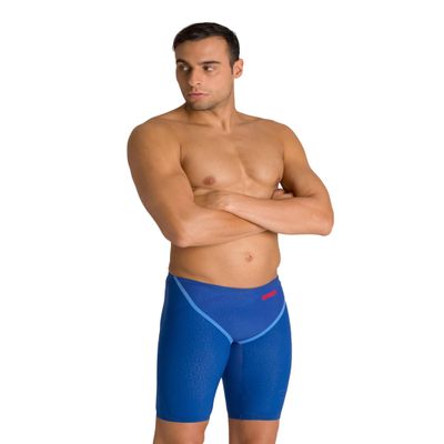 ARENA Powerskin Carbon Glide Men's Racing Jammer Athletic Tech Suit Competitive Racing Swimsuit Endurance Swimwear, Tyrrhenian Blue, US Size 32