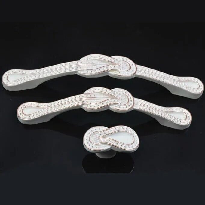 Southst European White Furniture Hardware Handles Kit Cabinets Door Knob Pull Drawer Wardrobe Cupboard Shoe Closet Accessories - (Color: 128mm)