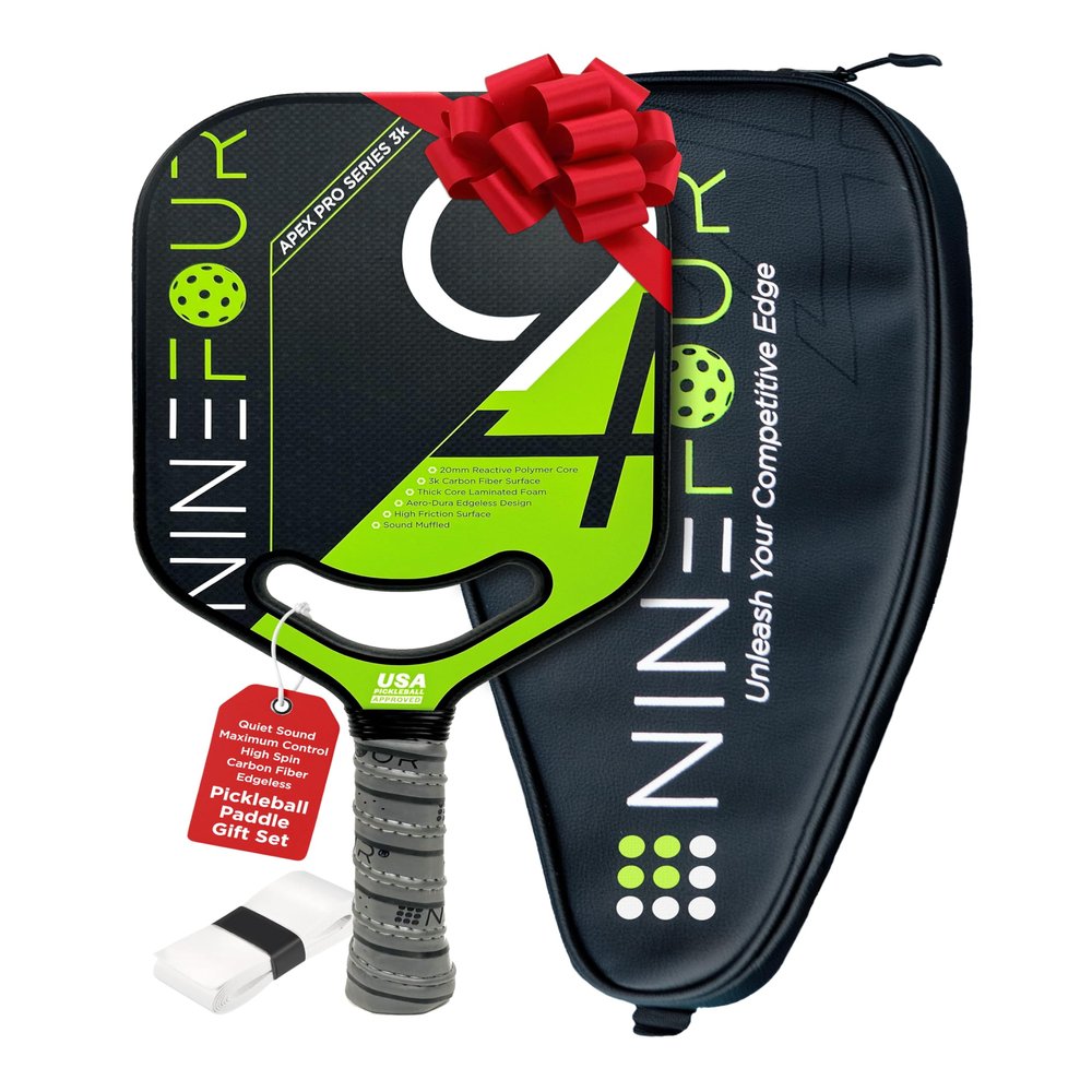 Apex Pro Series 3k Carbon Fiber Pickleball Paddle, USAPA Approved, High Spin Surface, Ultimate Control, Honeycomb Polypropylene Core, Thermoformed Open Throat, Quiet Category Approved Set Men Women