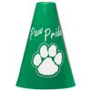 Anderson's Exclusive Green and White Paw Pride 7" Megaphone Noisemaker Boost School Spirit Cheerleader Sports Football Basketball Homecoming Squad Team Party Dance Club Performance Fan Pack of 50 view 1