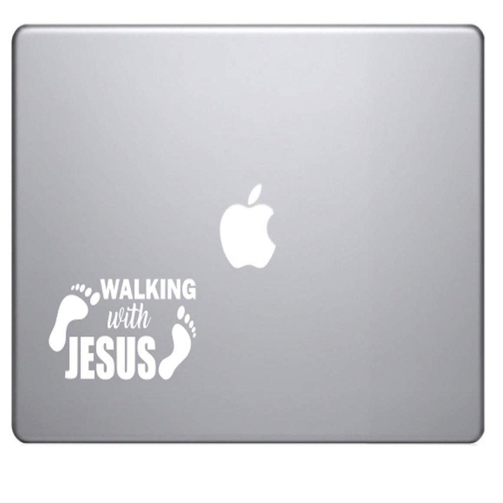 Walking with Jesus, Christian 2 Decals Funny Decal Decal for Car, Truck, Funny, Tumbler, Window, Motorcycle, Helmet, Bumper, Decal for Laptop, Phone, Home Decoration