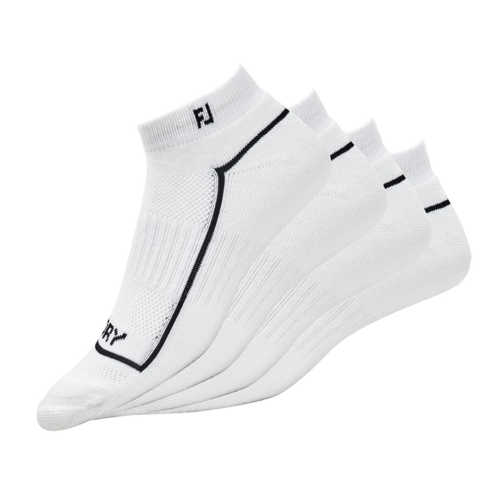FootJoy Women's ProDry Sportlet 2-Pack Socks, White, Fits Shoe Size 6-9