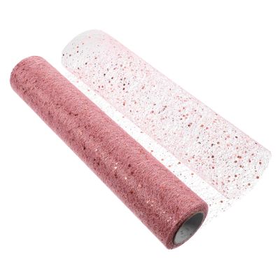 Abaodam 1roll Decorative Tulle Mesh Ribbon for DIY Crafts and Floral Arrangements Tulle Fabric for Table Runners Wrapping and Holiday Decor