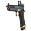 Lancer Tactical Knightshade Hi-Capa Gas Blowback Airsoft Pistol with Red Dot Reflex Sight (Black/Gold) view 2