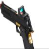 Lancer Tactical Knightshade Hi-Capa Gas Blowback Airsoft Pistol with Red Dot Reflex Sight (Black/Gold) view 3
