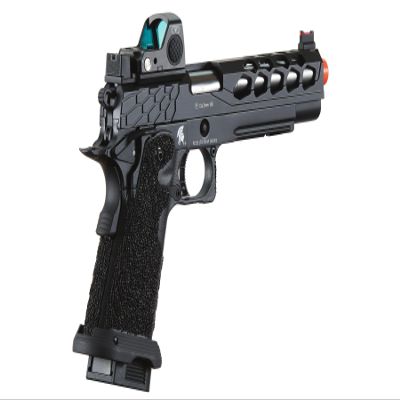 Lancer Tactical STRYK Hi-Capa 5.1 Gas Blowback Airsoft Pistol with Red Dot Mini Sight (Black)