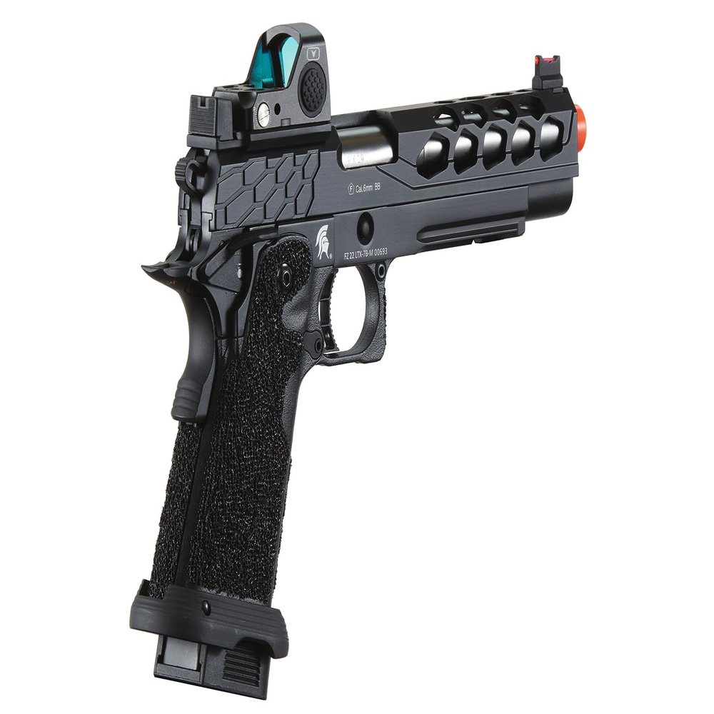 Lancer Tactical STRYK Hi-Capa 5.1 Gas Blowback Airsoft Pistol with Red Dot Mini Sight (Black)