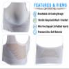 Airflex Wireless Support Comfortable Sports Bra - No Underwire, Padded, Cooling Breathable Mesh Sports & Yoga US - 2X-Large, White view 2