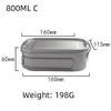 Echeson Pure Titanium Lunch Box 800ML Outdoor Camping Portable Square Lunch Box Household Tableware (Color : 800ML C) view 2