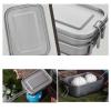 Echeson Pure Titanium Lunch Box 800ML Outdoor Camping Portable Square Lunch Box Household Tableware (Color : 800ML C) view 3