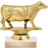 Cow Angus Cow Trophy, 5.75" Gold Award On White Marble Base - Add Your Own Engraving, 50 Pack view 1