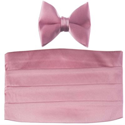 Tuxgear Boys Tuxedo Cummerbund with Matching Bow Tie Set (Boys, Dusty Rose)