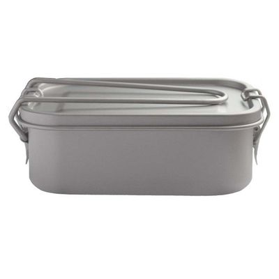 Echeson Pure Titanium Lunch Box 800ML Outdoor Camping Portable Square Lunch Box Household Tableware (Color : 800ML B)