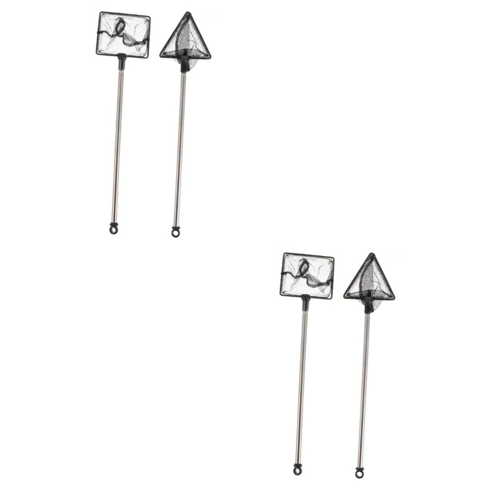 BESPORTBLE 4pcs Telescopic Fishing Net Set Dip Nets Handle for Aquariums Pools and Fishing Portable Design for and Use