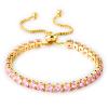 Fivoilin Tennis Bracelets for Women, Dainty 18K Gold Plated Cubic Zirconia Classic Adjustable Slider Bracelet Fashion Jewelry Gift for Her Birthday Valentines' Day Wedding Party Prom Graduation view 1