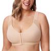 DELIMIRA Women's Front Closure Posture Wireless Back Support Full Coverage Bra Beige 34G view 2