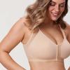 DELIMIRA Women's Front Closure Posture Wireless Back Support Full Coverage Bra Beige 34G view 3