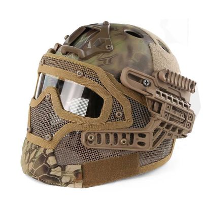 KLYso Tactical Fast Helmet, Airsoft Helmet Set, Tactical Mask for Fast Helmet, Tactical Helmet G4 System CS Equipment, for Airsoft Paintball Hunting and Shooting CS (Color : MA, Size : One Size)