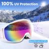 COOLOO Ski Goggles, OTG Snow Goggles for Adult Men Women Youth, Snowboard Goggles Over Glasses, Anti-fog, UV Protection view 3