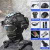 KLYso Tactical Gear Combination, Tactical Fast Helmet, Game Sets with Tactical Headset, with Detachable, Wiht Tactical Headset, Goggles & Flashlight (Color : BKE) view 2