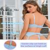 Kaei&Shi Floral Embroidered Garter Belt Set,Sheer Lingerie Sets for Women Sexy,Wedding Night Valentines Boudoir Outfits Light Blue Medium view 3