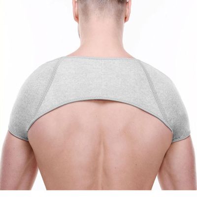 BOqqu Gray Shoulder Shield Warm Fixed Shoulders Protection Badminton Volleyball Sports Shoulder