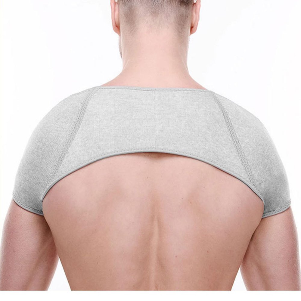 BOqqu Gray Shoulder Shield Warm Fixed Shoulders Protection Badminton Volleyball Sports Shoulder