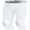 COOLOMG Men Basketball Leggings with Knee Pads Capri Padded Compression Pants White XL view 1