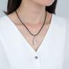 Adabele 1pc Real Natural Pink Rose Quartz Gemstone Drop Pendant Necklace Healing Reiki Chakras Energy Rock 18 Inch Women Men Leather Cord Jewelry GGP-H6 view 2
