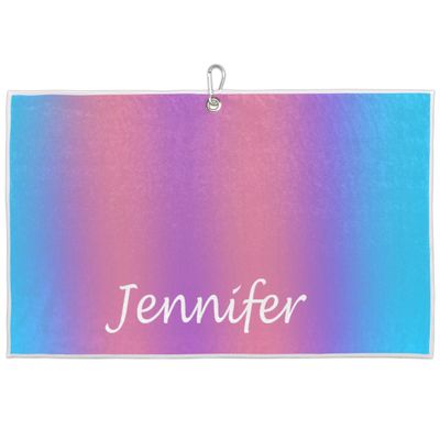 FZDXZJJ Custom Golf Towels for Women Personalized Golf Towel with Name Or Text for Golf Bags with Clip Golf Gifts for Golf Fan,Funny Golf Lover Gift for Wife Mom Girlfriend- Blue Coral Gradient