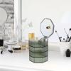Cabilock Desktop Earring Box Jewelry Organizer Lid Transparent Rotating Jewelry Storage Case for Earrings Necklaces and Trinkets for Home and Bedroom Organization view 2