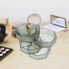 Cabilock Desktop Earring Box Jewelry Organizer Lid Transparent Rotating Jewelry Storage Case for Earrings Necklaces and Trinkets for Home and Bedroom Organization view 3