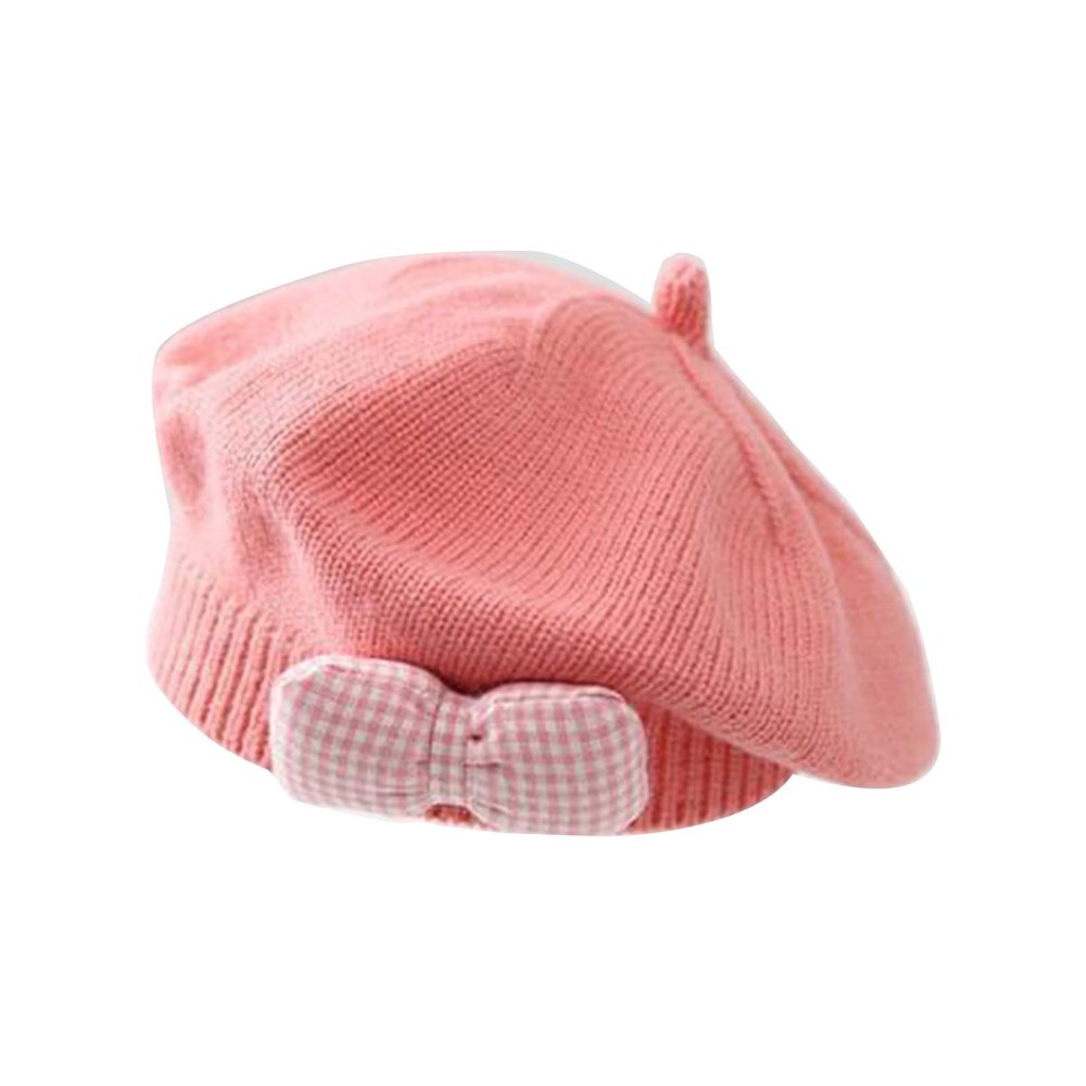 BIBABLYKE Cute Baby Girl Knitted Beret Soft & Comfortable Hat Stylish Infant Girl Beret Hat Perfect for Outdoor Activities Gift