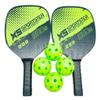 Professional Pickleball Set 2-Player Carbon Fiber Paddle Racquets 4 Ball, Type A Green, 42x23x7cm view 1