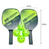 Professional Pickleball Set 2-Player Carbon Fiber Paddle Racquets 4 Ball, Type A Green, 42x23x7cm view 4