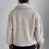 Women Faux Fur Coat Button Down Shirts Cropped Sherpa Jacket Notch Lapel Warm Thicken Open Front Outerwear Short Coats view 3
