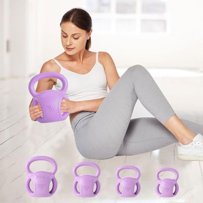 15 lb Kettlebell Weight with Three-handles for Weightlifting, Conditioning and Core Training for Women Men Home Gym [Purple]