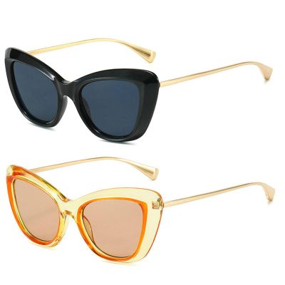 helena Cat Eye Women black leopard Sunglasses 2023 Fashion Retro Hip-hop Ladies Shades Trending Vintage UV400 Eyewear (black+tea)