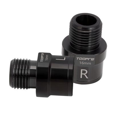 1 Pair Left Right Bike Pedal Extender Pedal Spacers Adapter, Black 16mm