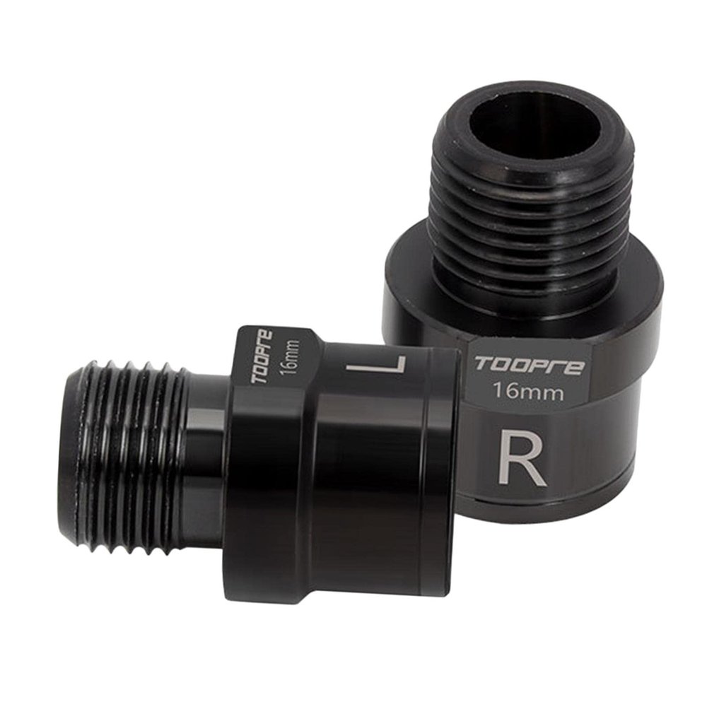 1 Pair Left Right Bike Pedal Extender Pedal Spacers Adapter, Black 16mm